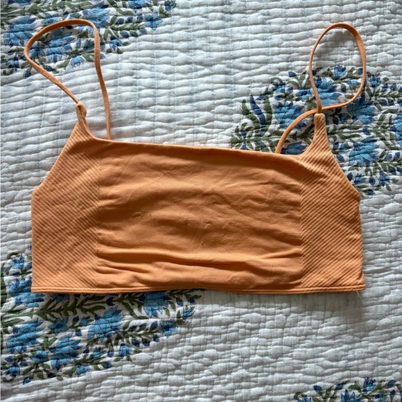 Anthropologie Orange/Peach Ribbed Bra Top - Picture 1 of 3